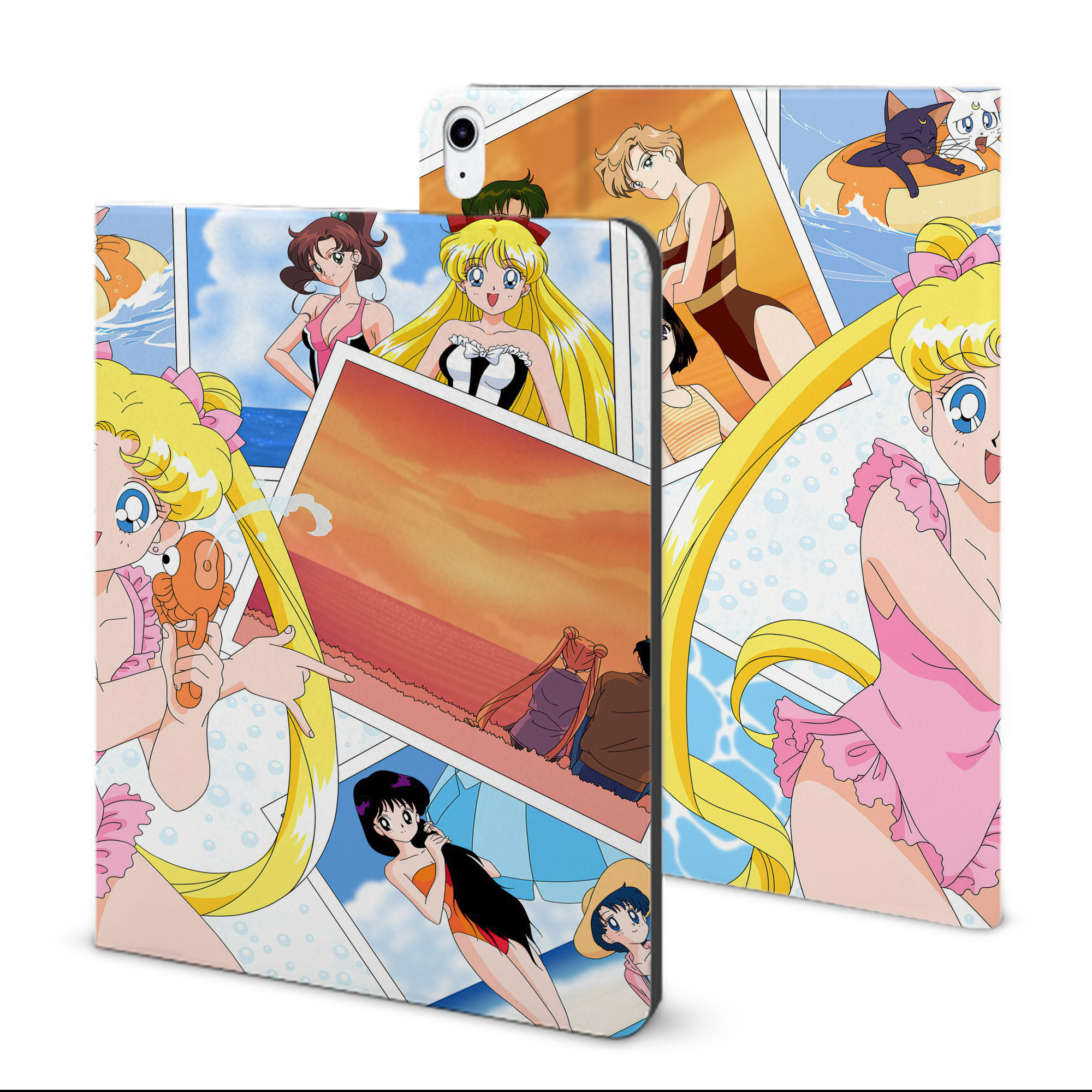 （画像用） 美少女戦士セーラームーン Sailor Moon IPad ケース ブック型 PUレザー TPU 耐衝撃 軽量 薄型 ペン収納なし 全面保護 IPad 各モデル対応